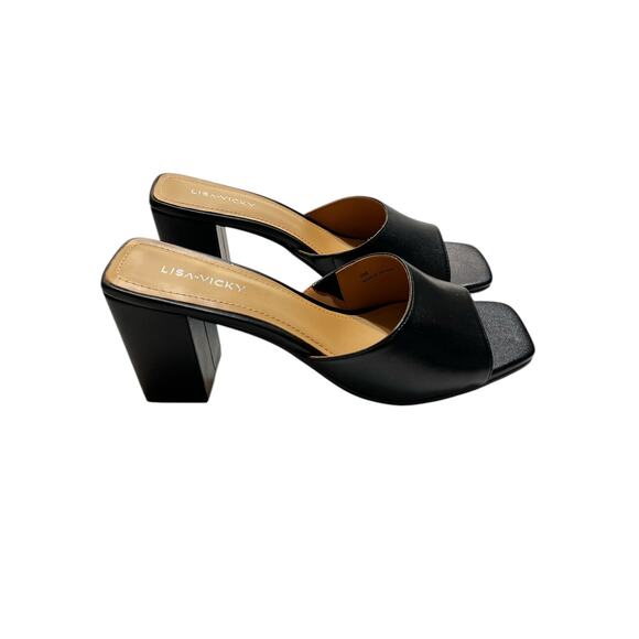 Lisa Vicky Vital Platform Slide Sandal Shoe 9 Black - Picture 3 of 9